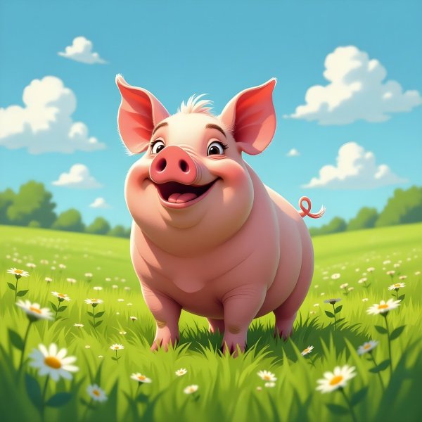 cute pig purple
